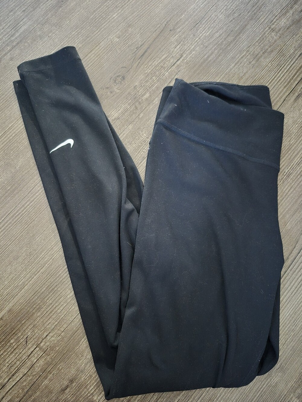 Nike Black Leggings with White Swoosh Logo